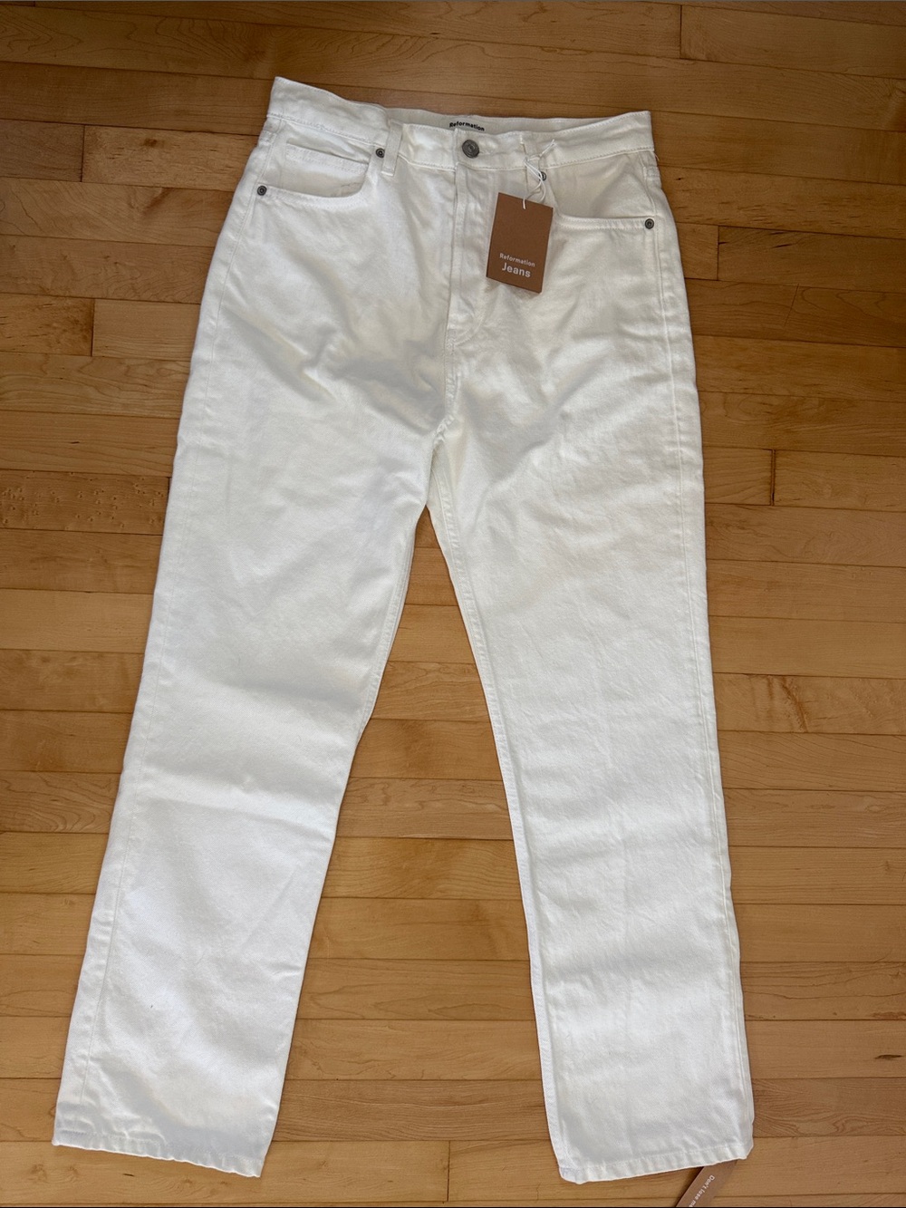 Reformation Cynthia High Rise Straight Women's Jeans in Vintage White Size 29